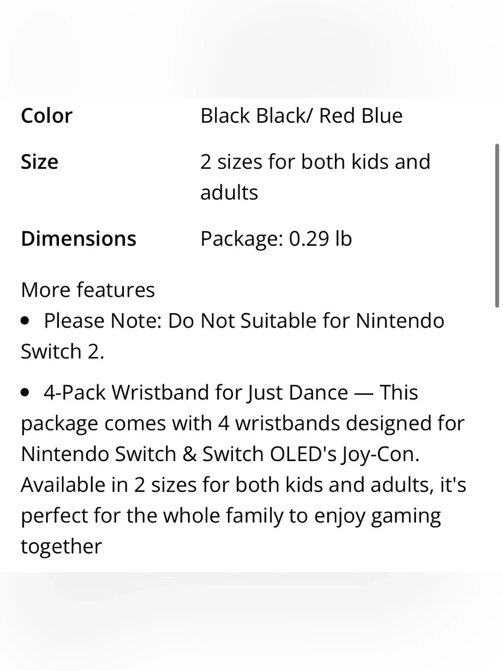 Wristbands Accessory Pack for NINTENDO SWITCH (4-Pack)